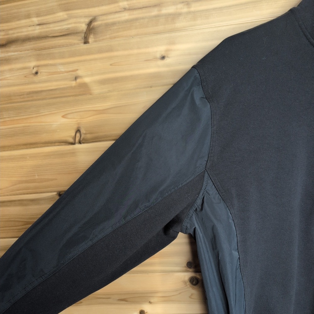 Athleta Triumph Hybrid Half Zip Sweatshirt Pullover Black Womens Large 532520 - Picture 3 of 11